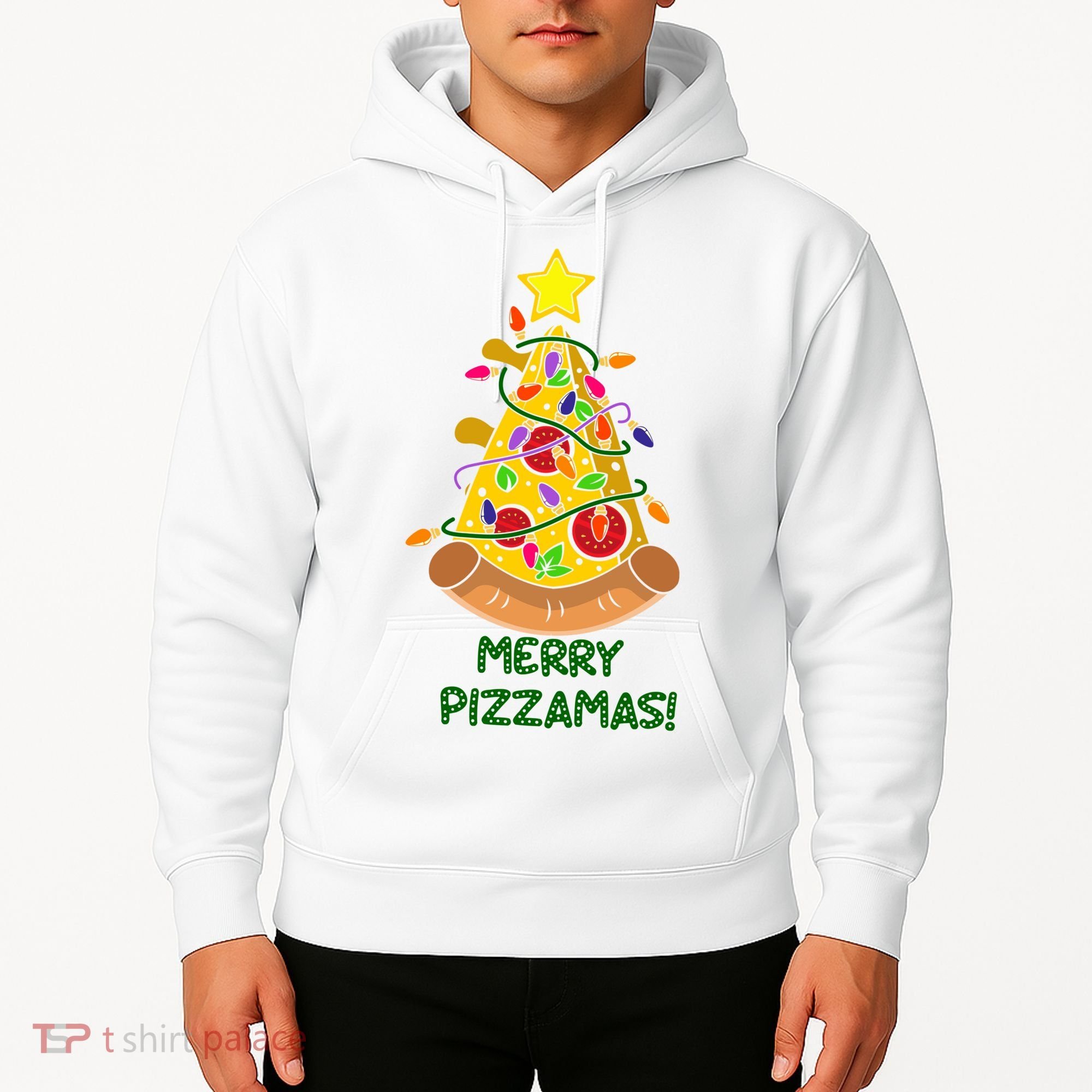 Merry Pizzamas Christmas Pizza Lover Gift Hoodie