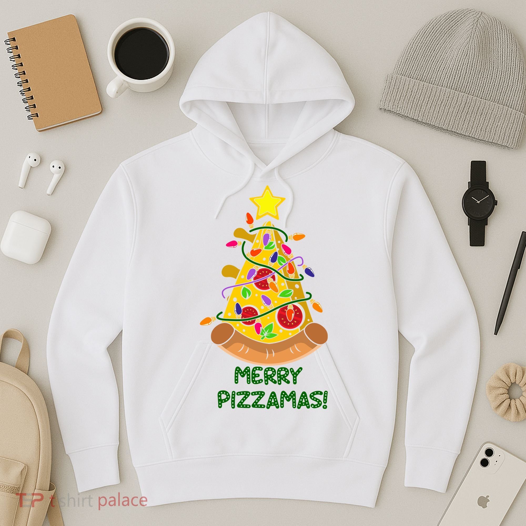Merry Pizzamas Christmas Pizza Lover Gift Hoodie