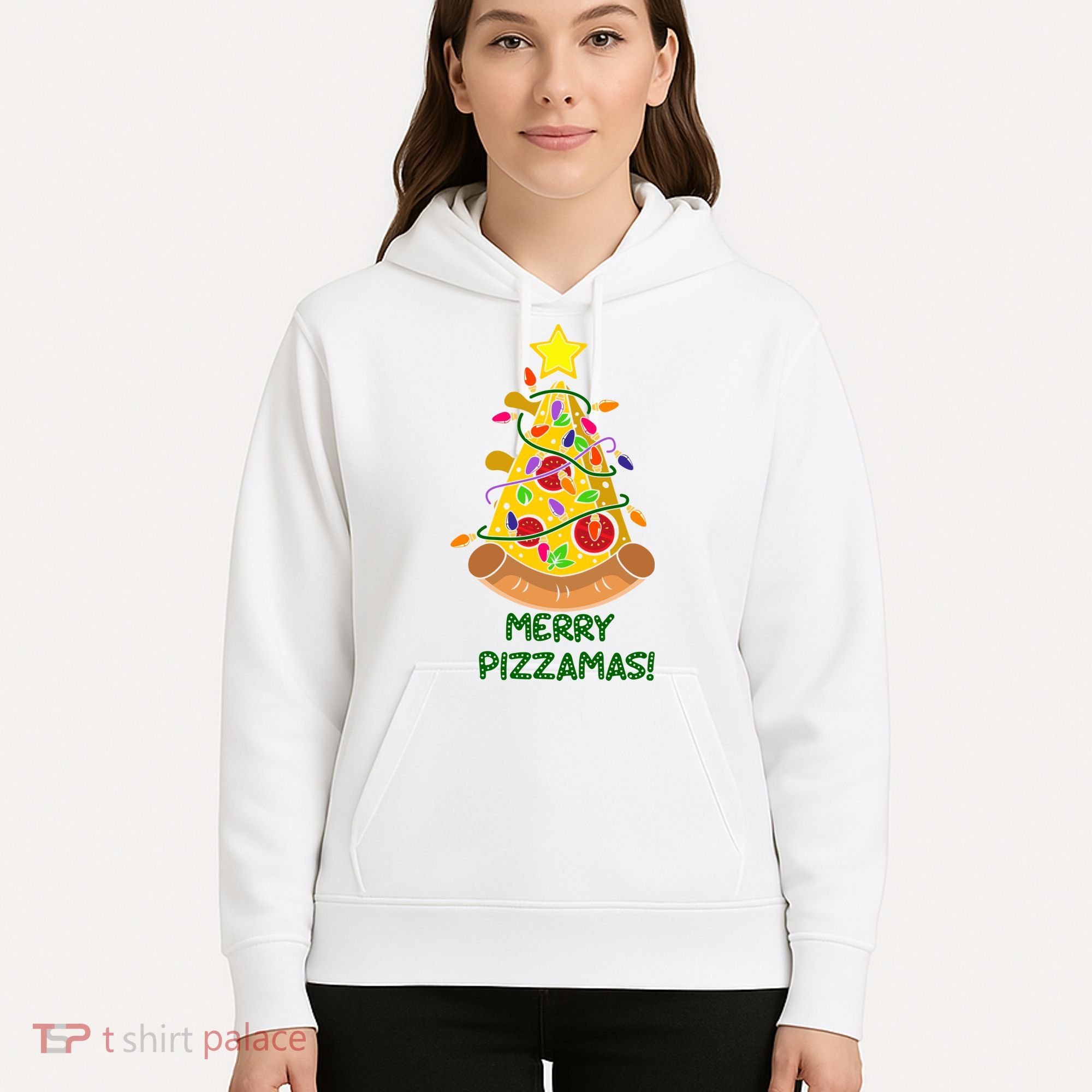 Merry Pizzamas Christmas Pizza Lover Gift Hoodie