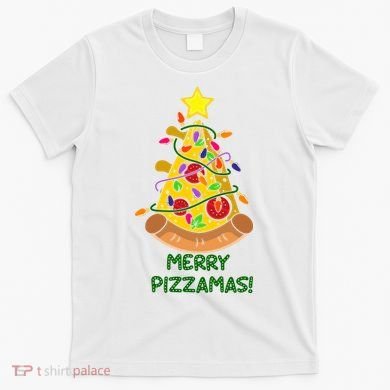 Merry Pizzamas Christmas Pizza Lover Gift T-Shirt