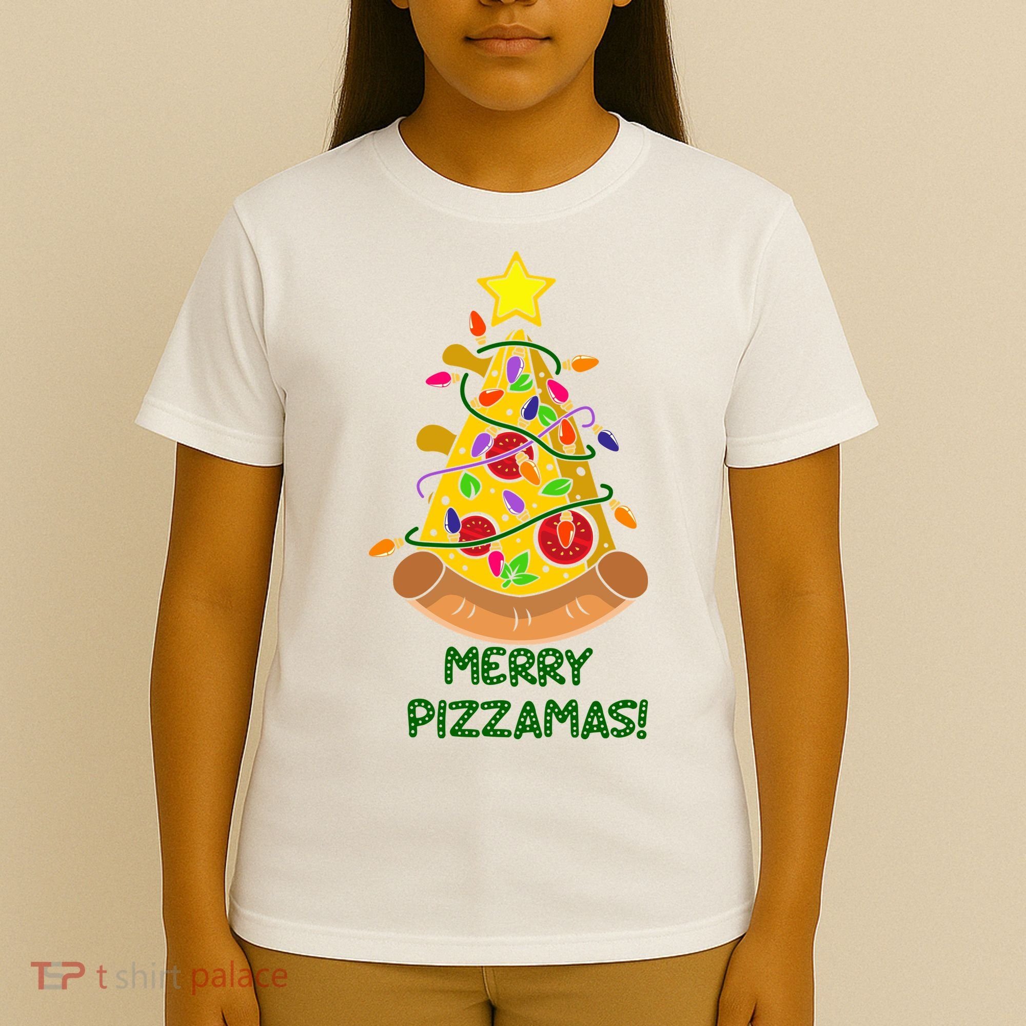 Merry Pizzamas Christmas Pizza Lover Gift T-Shirt