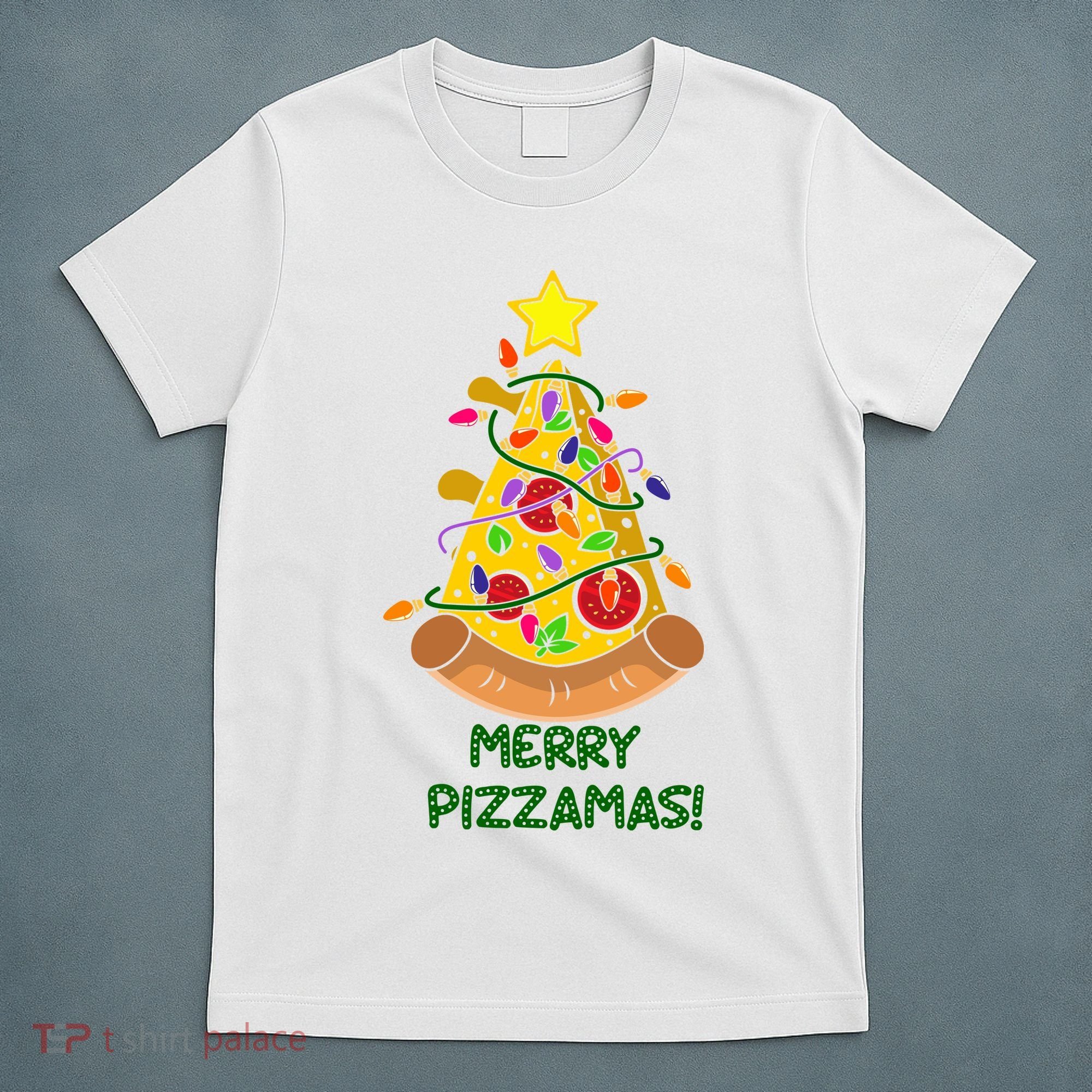 Merry Pizzamas Christmas Pizza Lover Gift T-Shirt