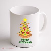 Merry Pizzamas Christmas Pizza Lover Gift Coffee Mug thumb 1