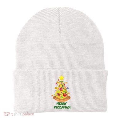 Merry Pizzamas Christmas Pizza Lover Gift Beanie