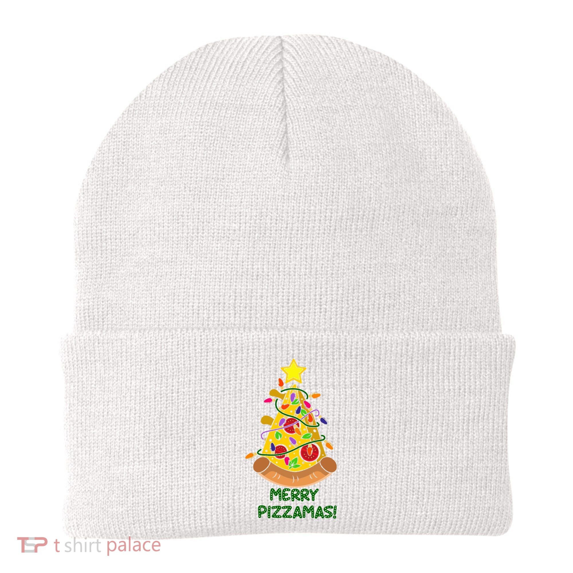 Merry Pizzamas Christmas Pizza Lover Gift Beanie