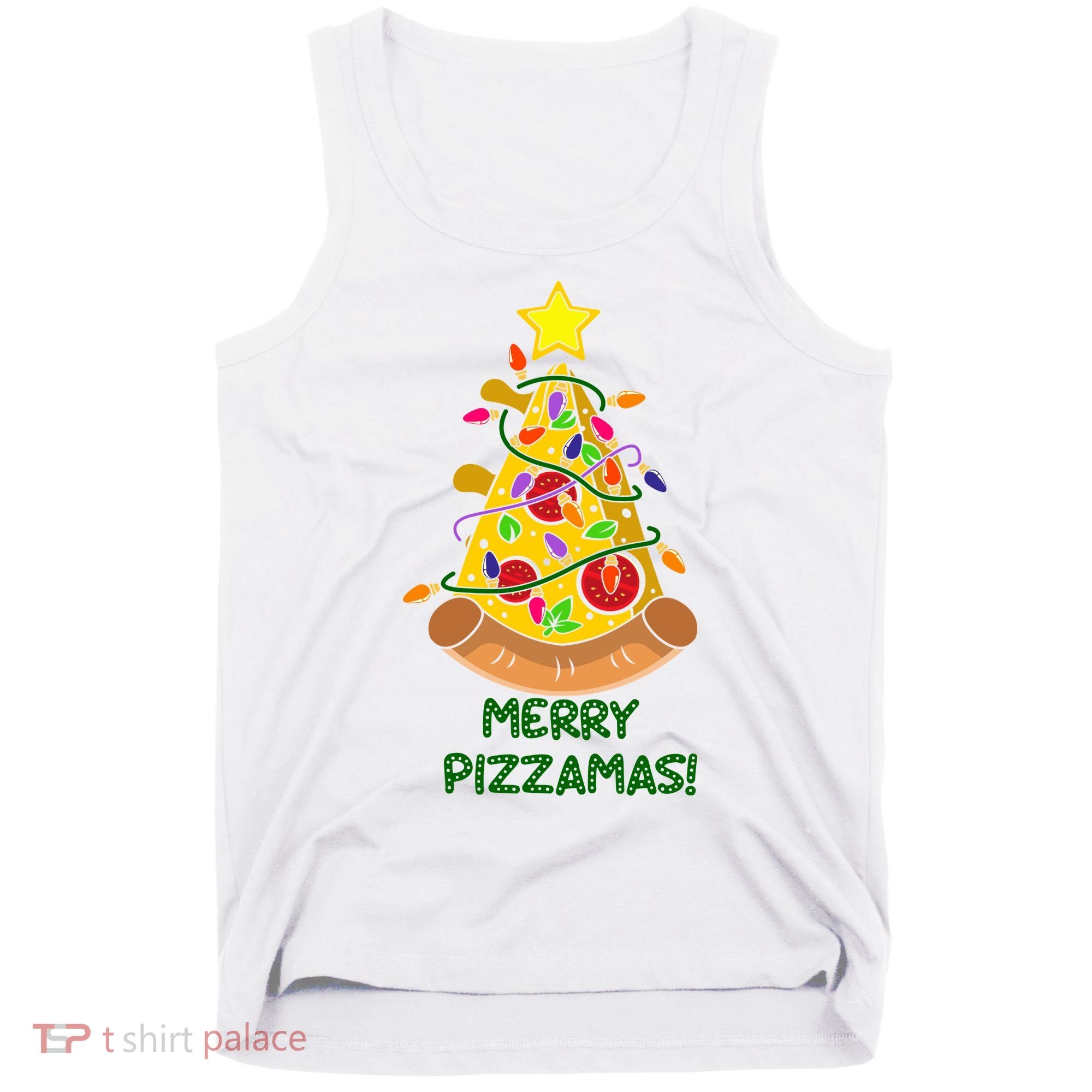 Merry Pizzamas Christmas Pizza Lover Gift Tank Top