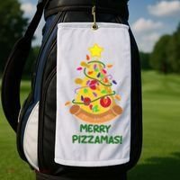 Merry Pizzamas Christmas Pizza Lover Gift Golf Towel thumb 2