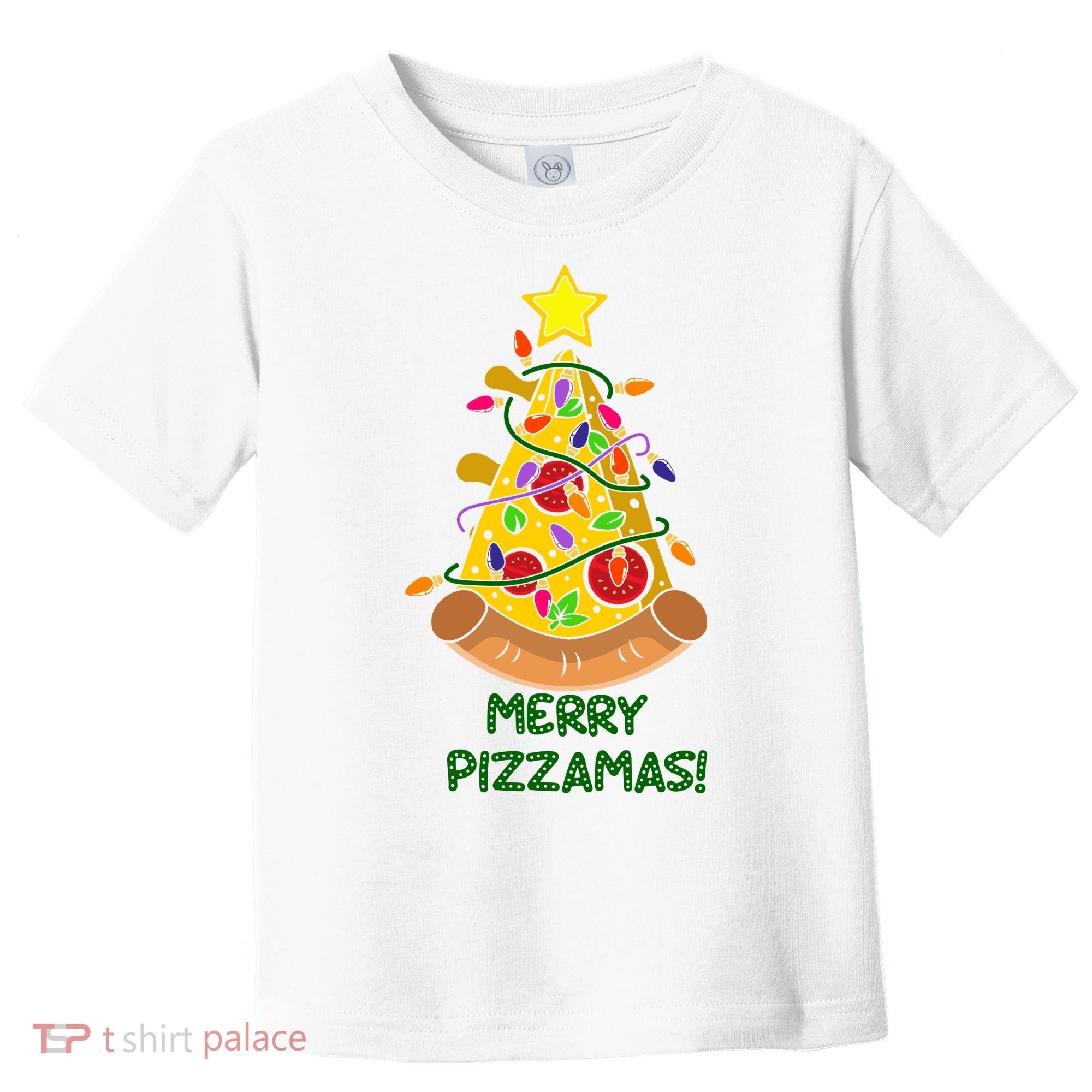 Merry Pizzamas Christmas Pizza Lover Gift Toddler T-Shirt
