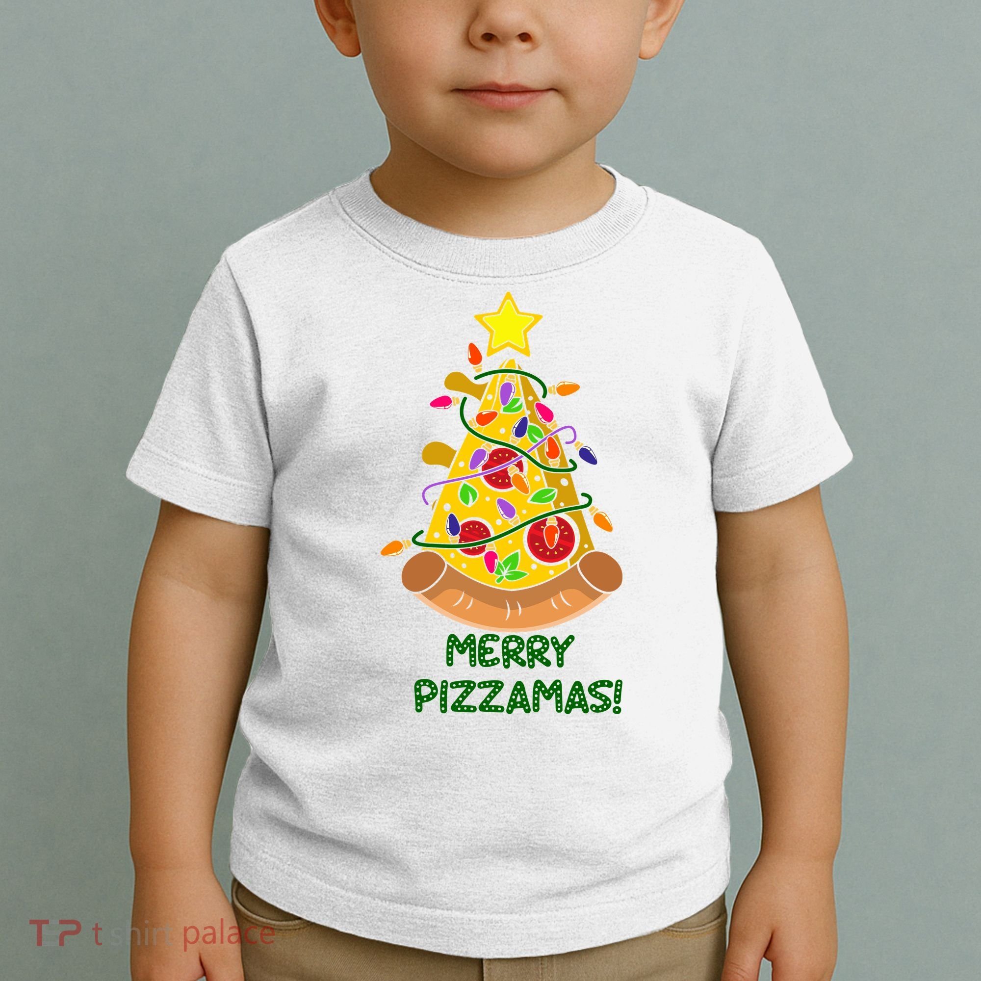 Merry Pizzamas Christmas Pizza Lover Gift Toddler T-Shirt