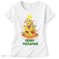 Merry Pizzamas Christmas Pizza Lover Gift Women's T-Shirt thumb 0