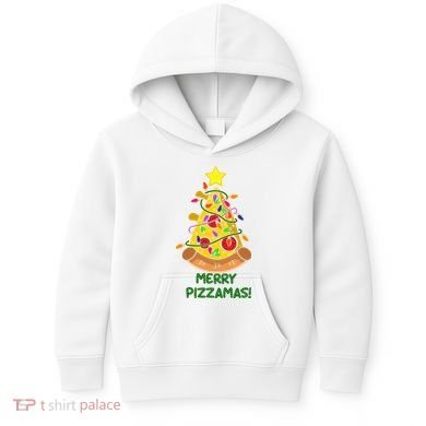 Merry Pizzamas Christmas Pizza Lover Gift Kids Hoodie