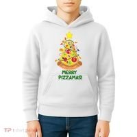 Merry Pizzamas Christmas Pizza Lover Gift Kids Hoodie thumb 4