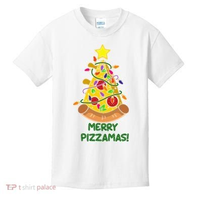 Merry Pizzamas Christmas Pizza Lover Gift Kids T-Shirt