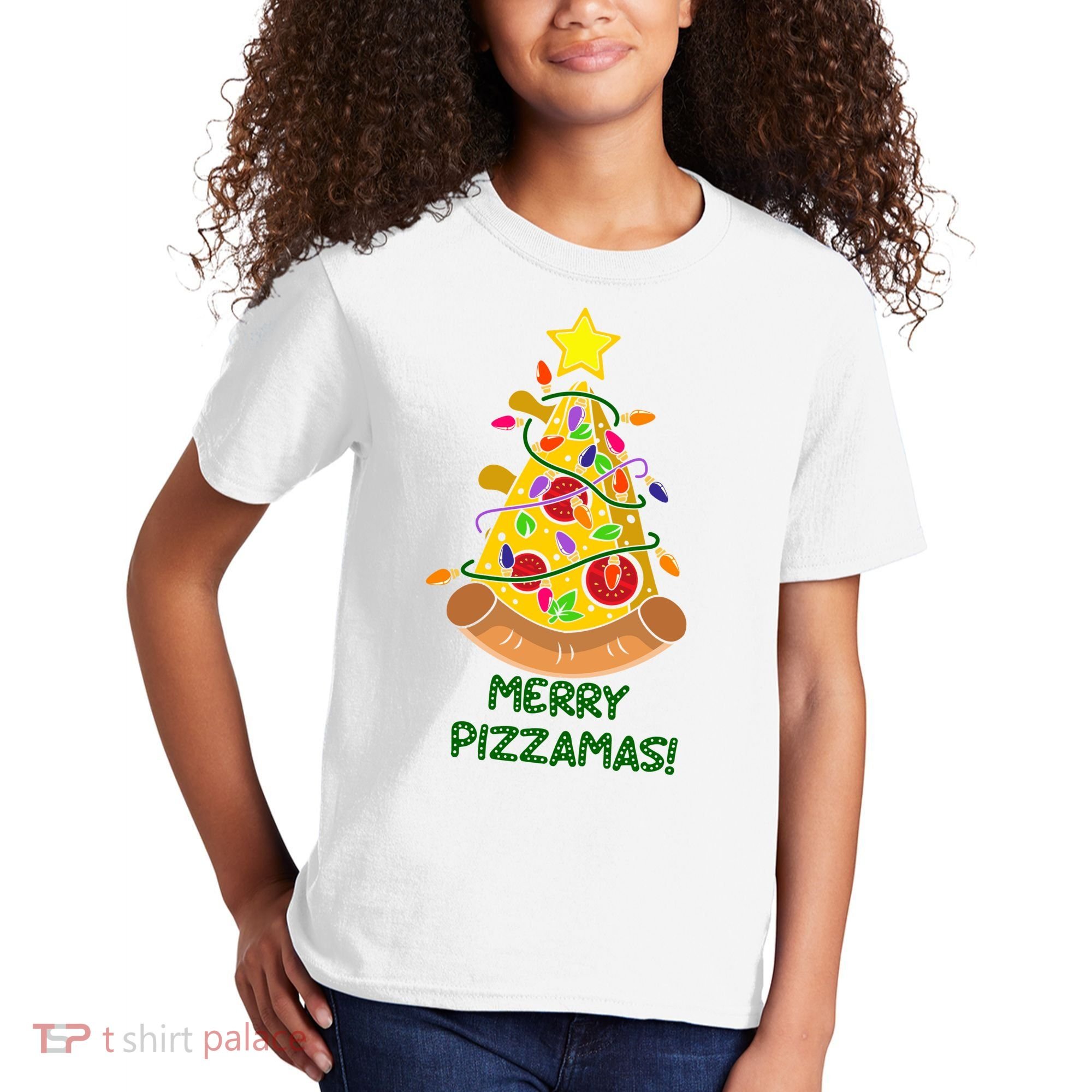 Merry Pizzamas Christmas Pizza Lover Gift Kids T-Shirt