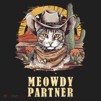 Meowdy Partner Cat Funny Howdy Meme Wild West Cowboy Hat Women's Sweatshirt thumb 2