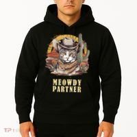 Meowdy Partner Cat Funny Howdy Meme Wild West Cowboy Hat Hoodie thumb 2