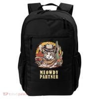Meowdy Partner Cat Funny Howdy Meme Wild West Cowboy Hat Backpack thumb 0
