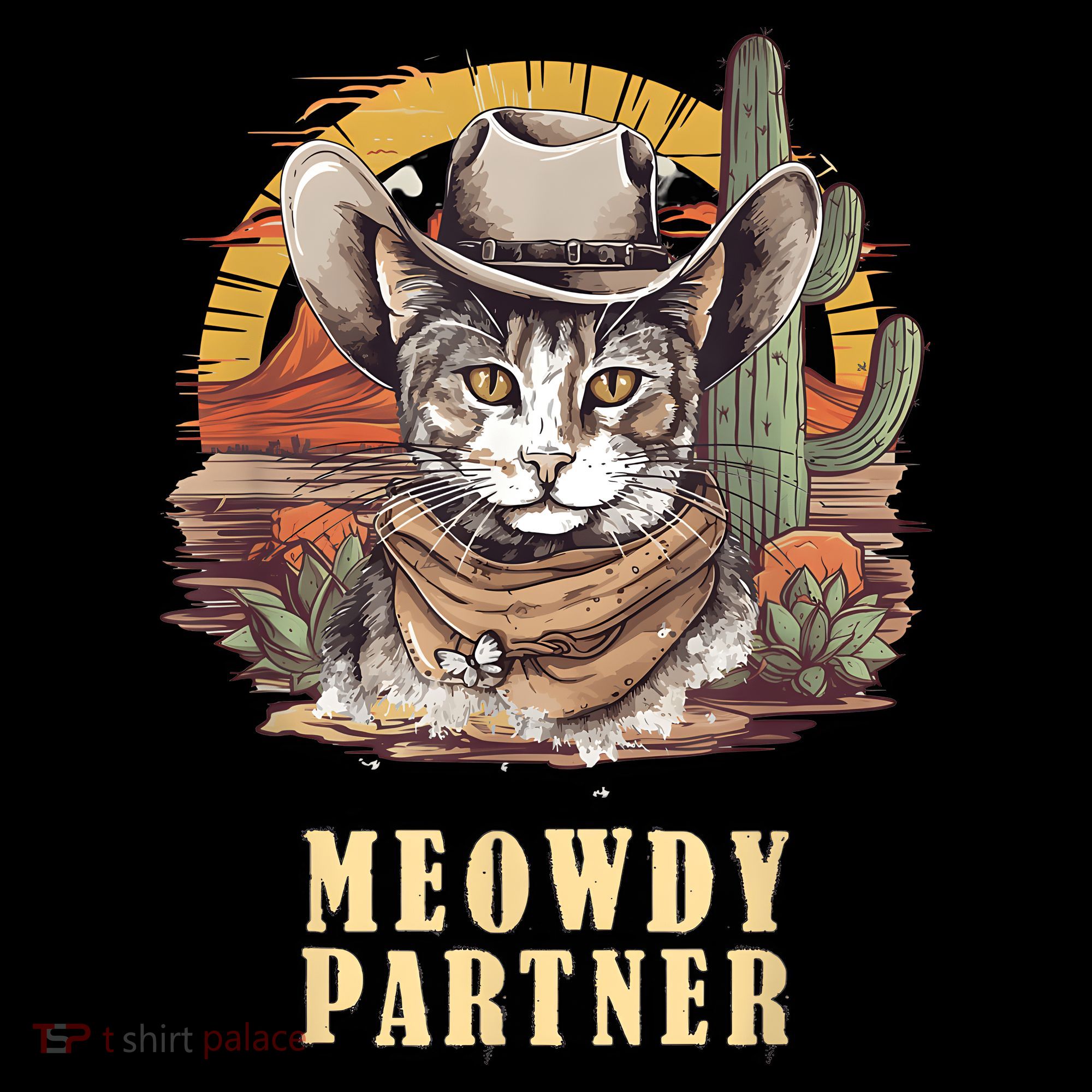 Meowdy Partner Cat Funny Howdy Meme Wild West Cowboy Hat Coffee Mug