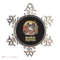 Meowdy Partner Cat Funny Howdy Meme Wild West Cowboy Hat Ornament thumb 0
