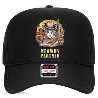 Meowdy Partner Cat Funny Howdy Meme Wild West Cowboy Hat Hat