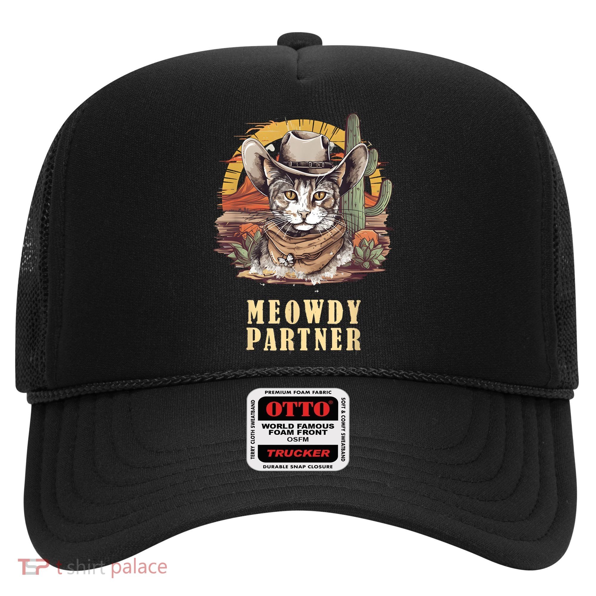 Meowdy Partner Cat Funny Howdy Meme Wild West Cowboy Hat Hat
