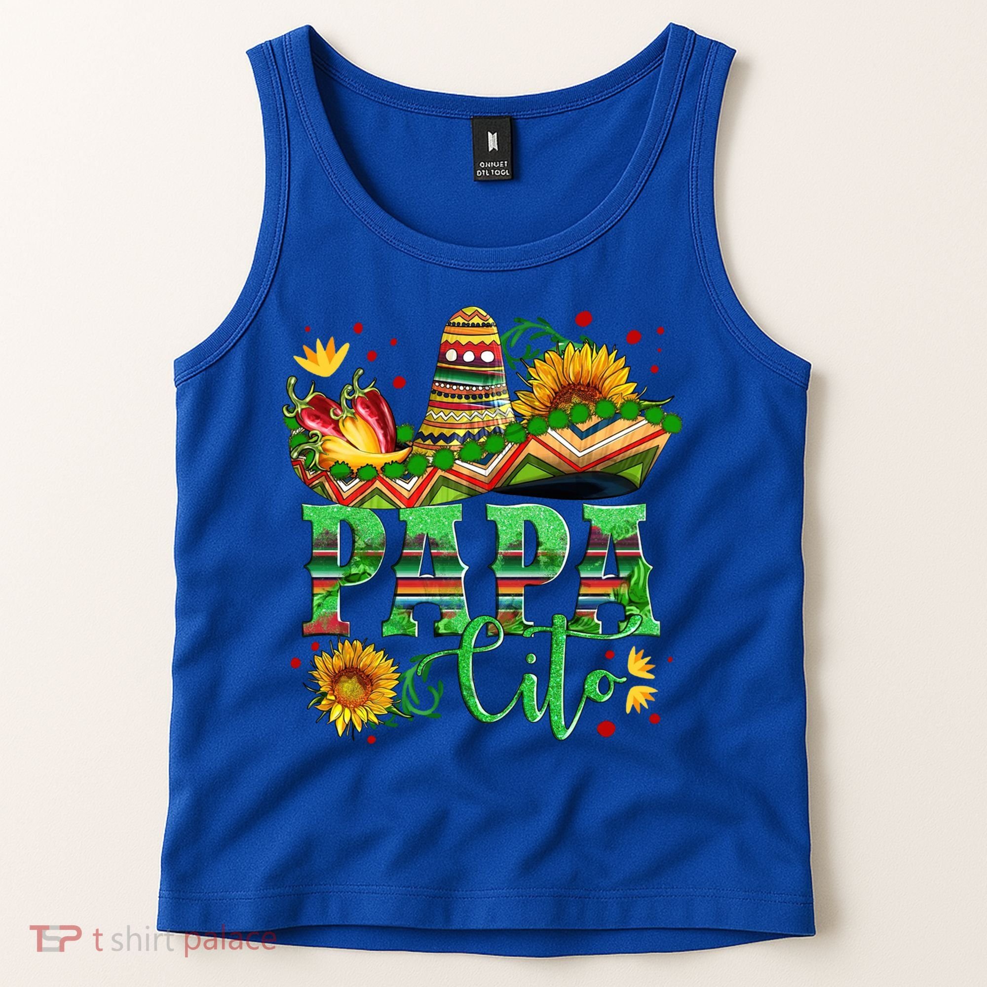 Mexican Papa Cito Flower Sunhat Cute Gift Tank Top