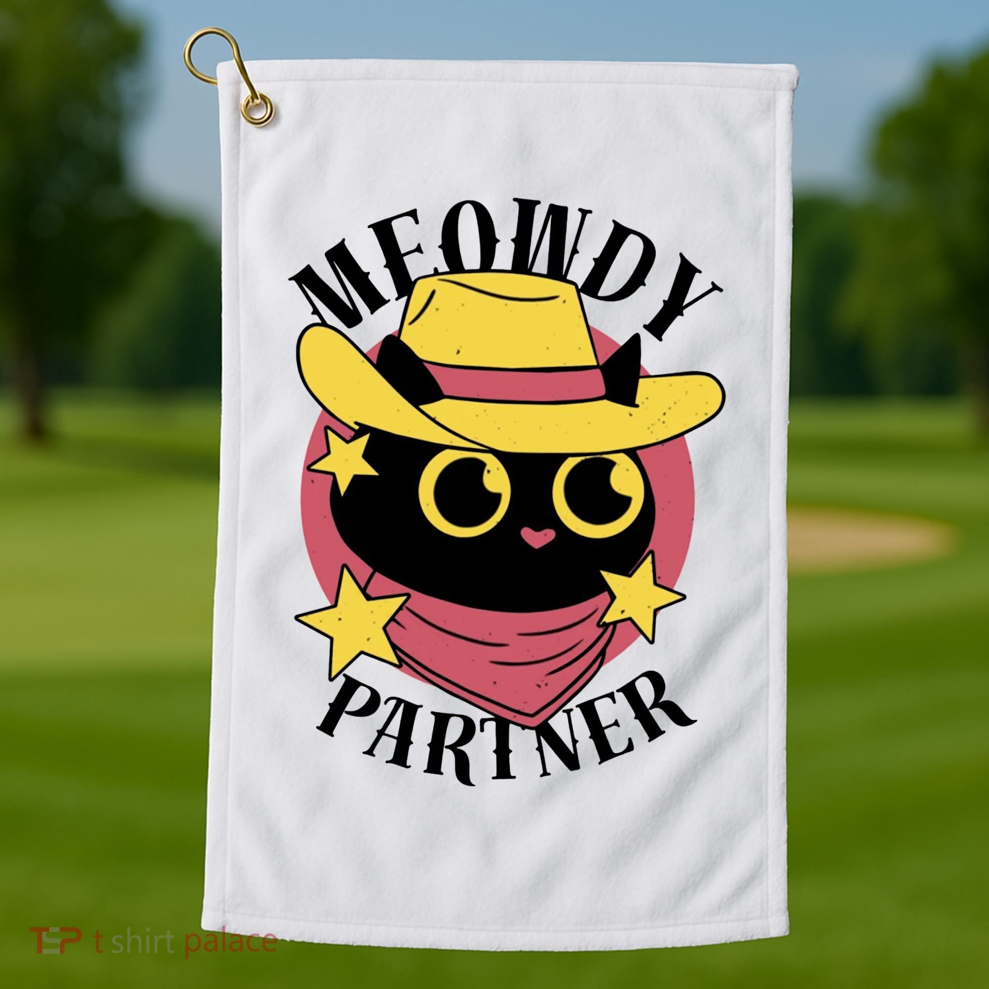 Meowdy Partner Country Cat Golf Towel