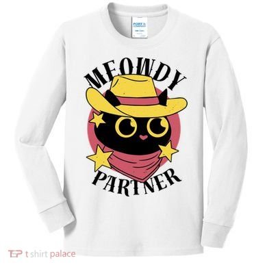 Meowdy Partner Country Cat Kids Long Sleeve Shirt