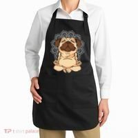 Meditation Pug Dog Buddha Zen Yoga Lover Funny Buddhist Apron thumb 2