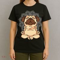 Meditation Pug Dog Buddha Zen Yoga Lover Funny Buddhist T-Shirt thumb 4