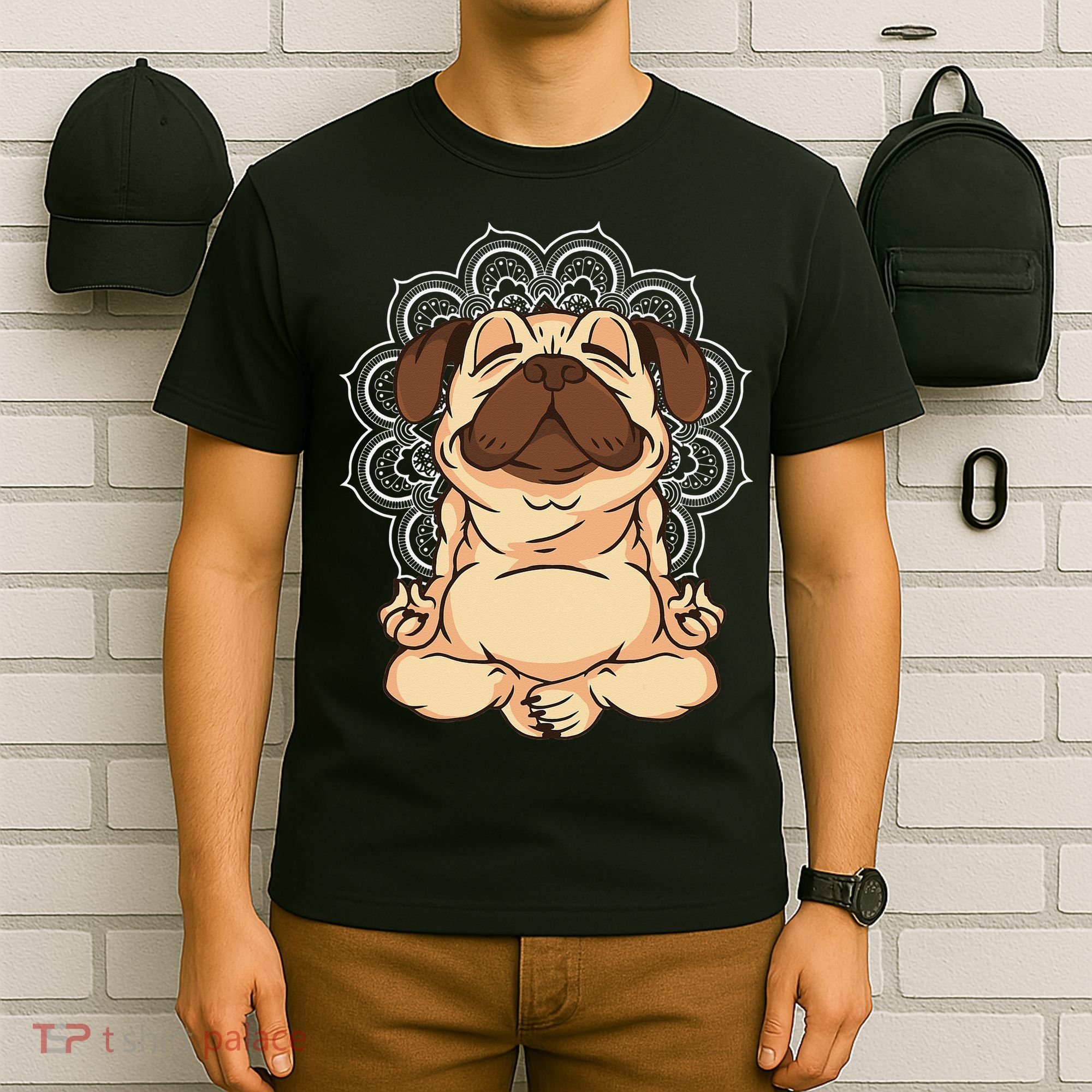 Meditation Pug Dog Buddha Zen Yoga Lover Funny Buddhist T-Shirt