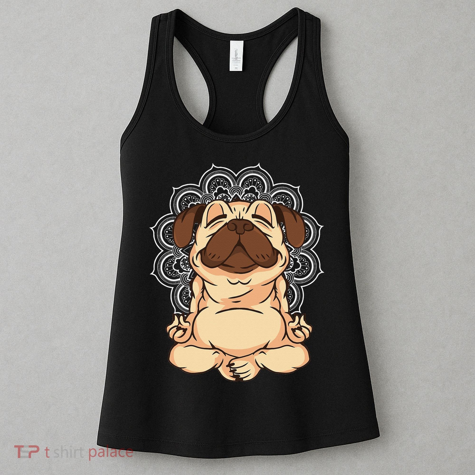 Meditation Pug Dog Buddha Zen Yoga Lover Funny Buddhist Women's Tank Top