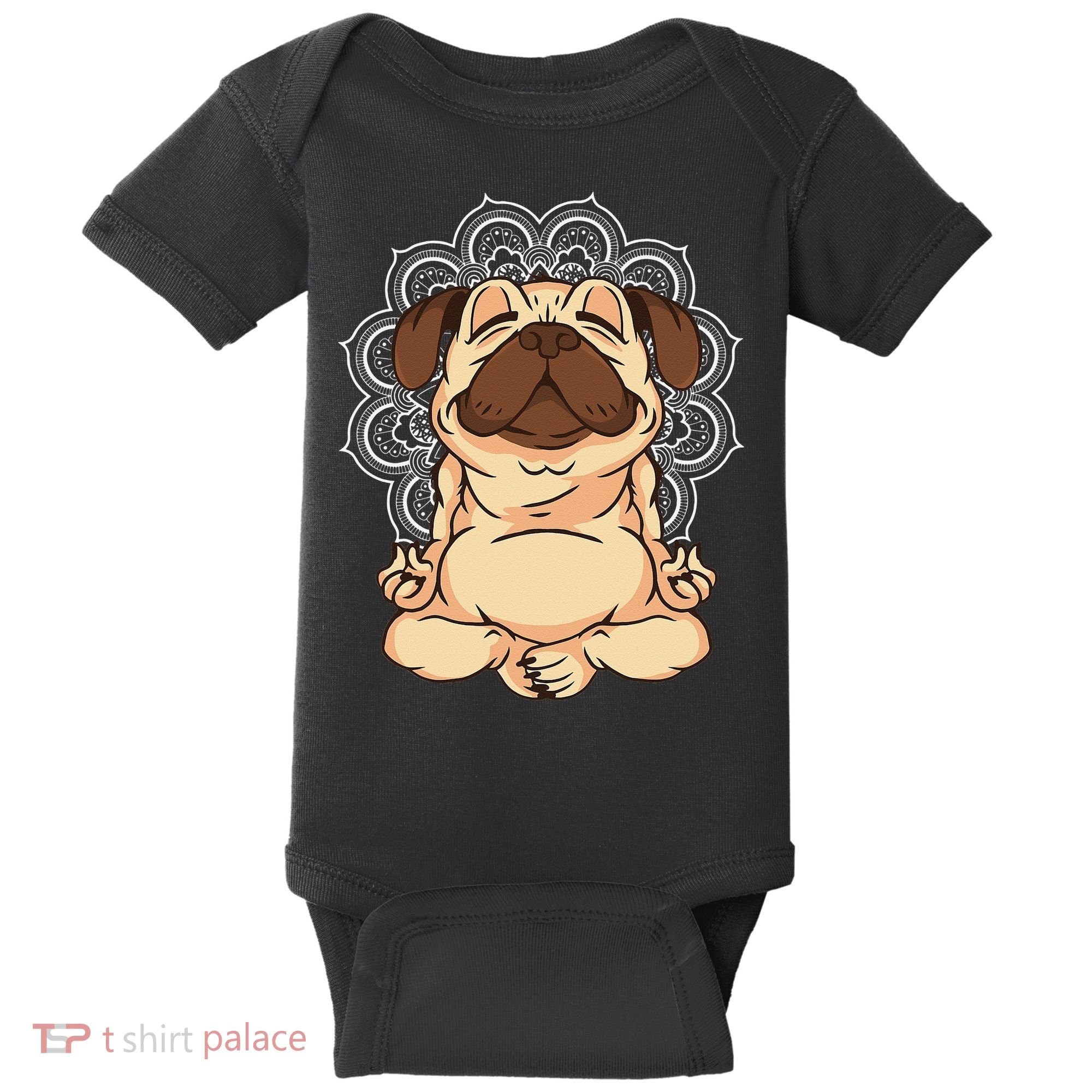 Meditation Pug Dog Buddha Zen Yoga Lover Funny Buddhist Baby Bodysuit