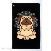 Meditation Pug Dog Buddha Zen Yoga Lover Funny Buddhist Golf Towel thumb 0
