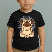 Meditation Pug Dog Buddha Zen Yoga Lover Funny Buddhist Toddler T-Shirt thumb 2