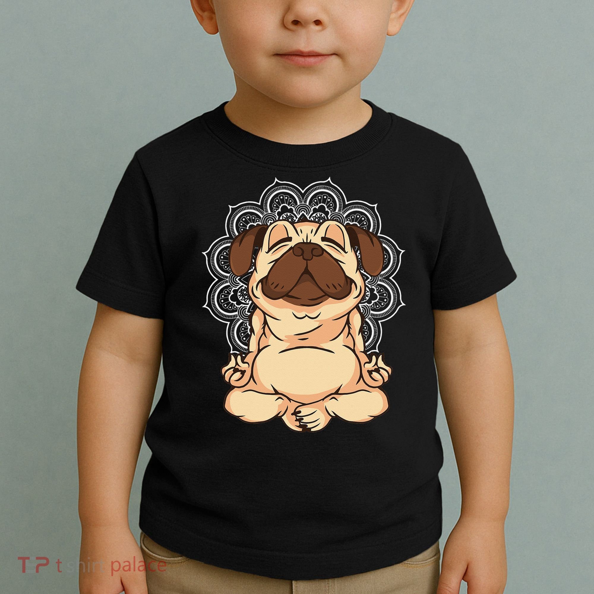 Meditation Pug Dog Buddha Zen Yoga Lover Funny Buddhist Toddler T-Shirt