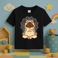 Meditation Pug Dog Buddha Zen Yoga Lover Funny Buddhist Toddler T-Shirt thumb 3