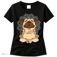 Meditation Pug Dog Buddha Zen Yoga Lover Funny Buddhist Women's T-Shirt thumb 0