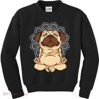 Meditation Pug Dog Buddha Zen Yoga Lover Funny Buddhist Kids Sweatshirt thumb 0
