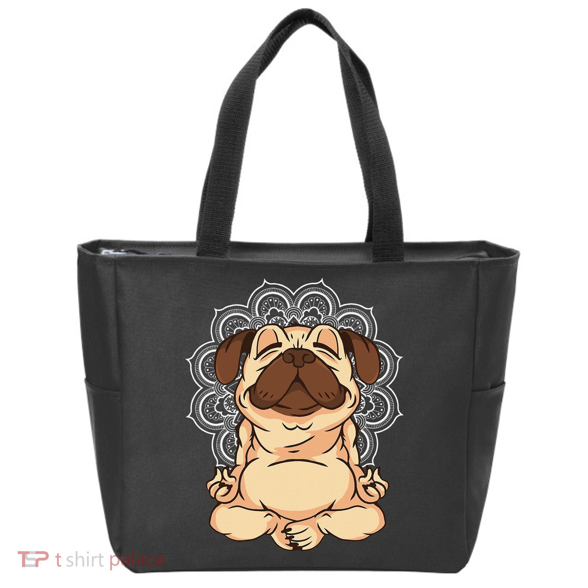Meditation Pug Dog Buddha Zen Yoga Lover Funny Buddhist Tote Bag