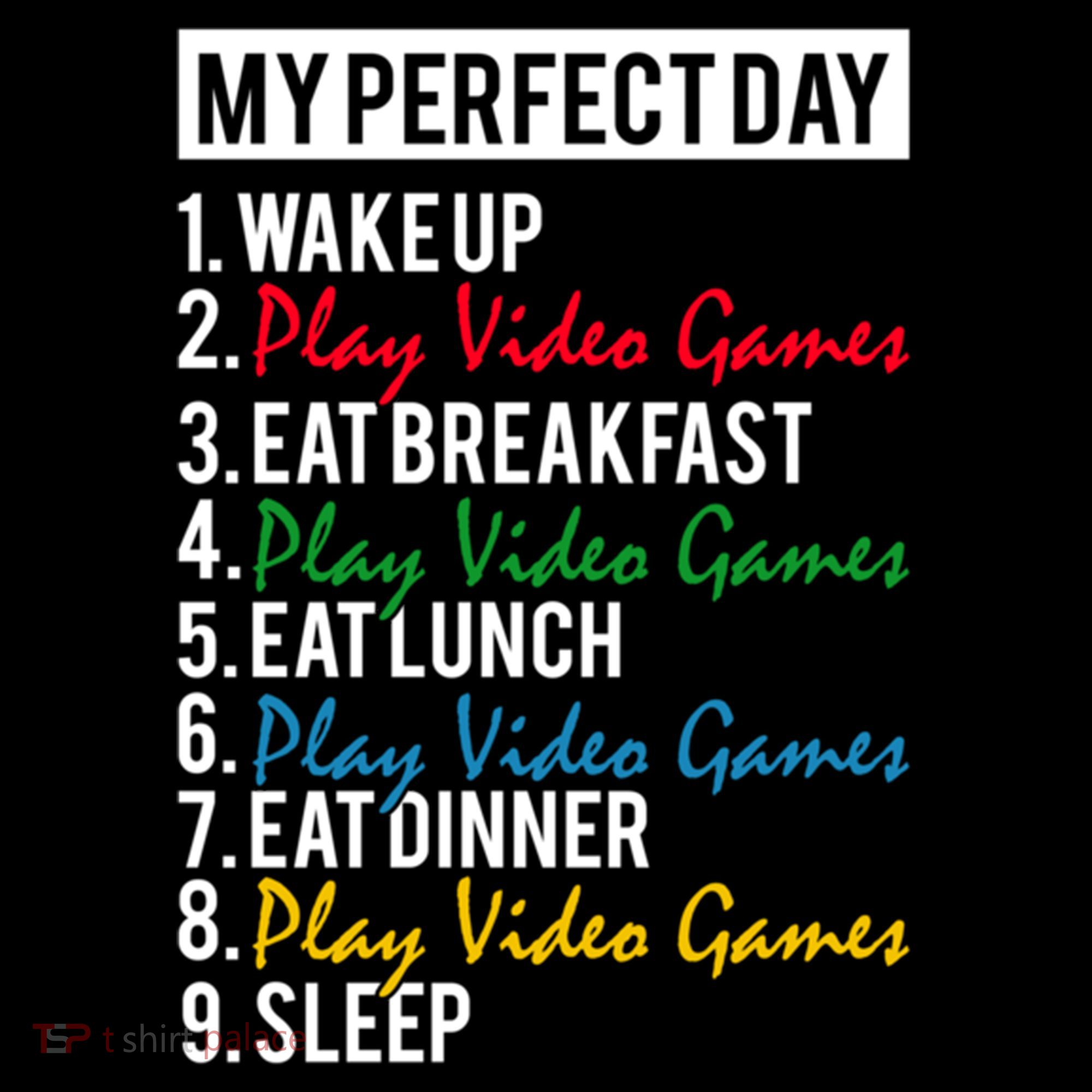My Perfect Day Play Video Games Gaming Humor Funny Gamer Gift Coffee Mug