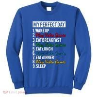 My Perfect Day Play Video Games Gaming Humor Funny Gamer Gift Sweatshirt thumb 0