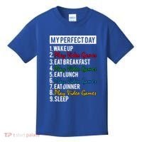 My Perfect Day Play Video Games Gaming Humor Funny Gamer Gift Kids T-Shirt thumb 0