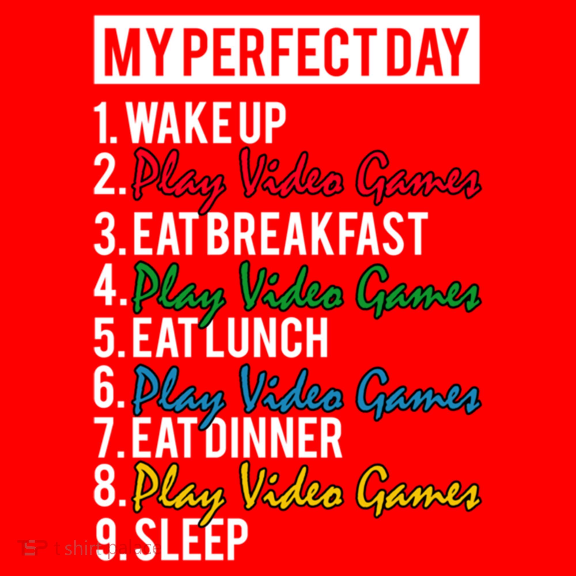 My Perfect Day Play Video Games Gaming Humor Funny Gamer Gift Santa Hat