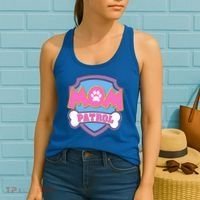 Mom Patrol Dog Mom Dad Funny Gift Birthday Party Women's Tank Top thumb 2
