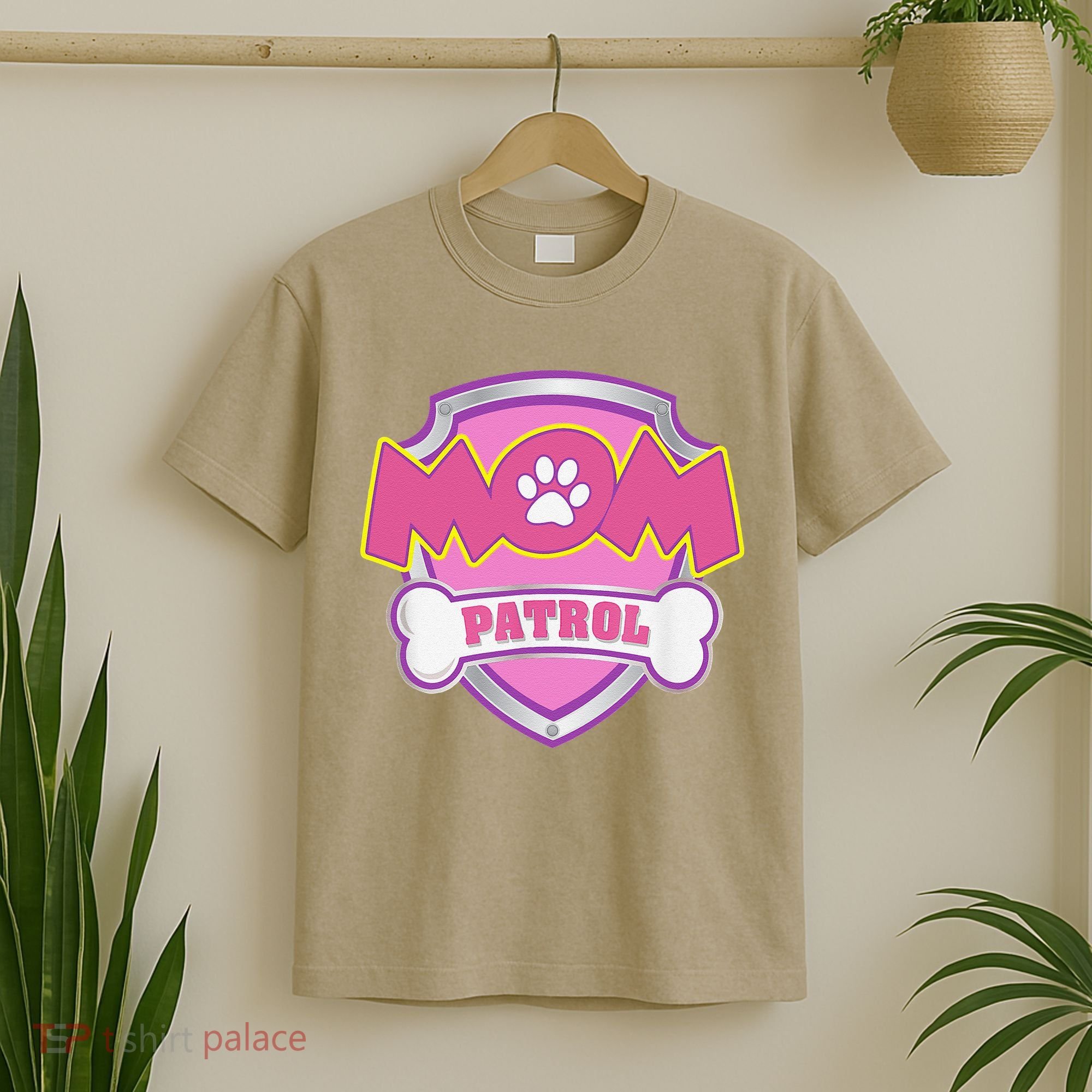 Mom Patrol Dog Mom Dad Funny Gift Birthday Party Cute T-Shirt
