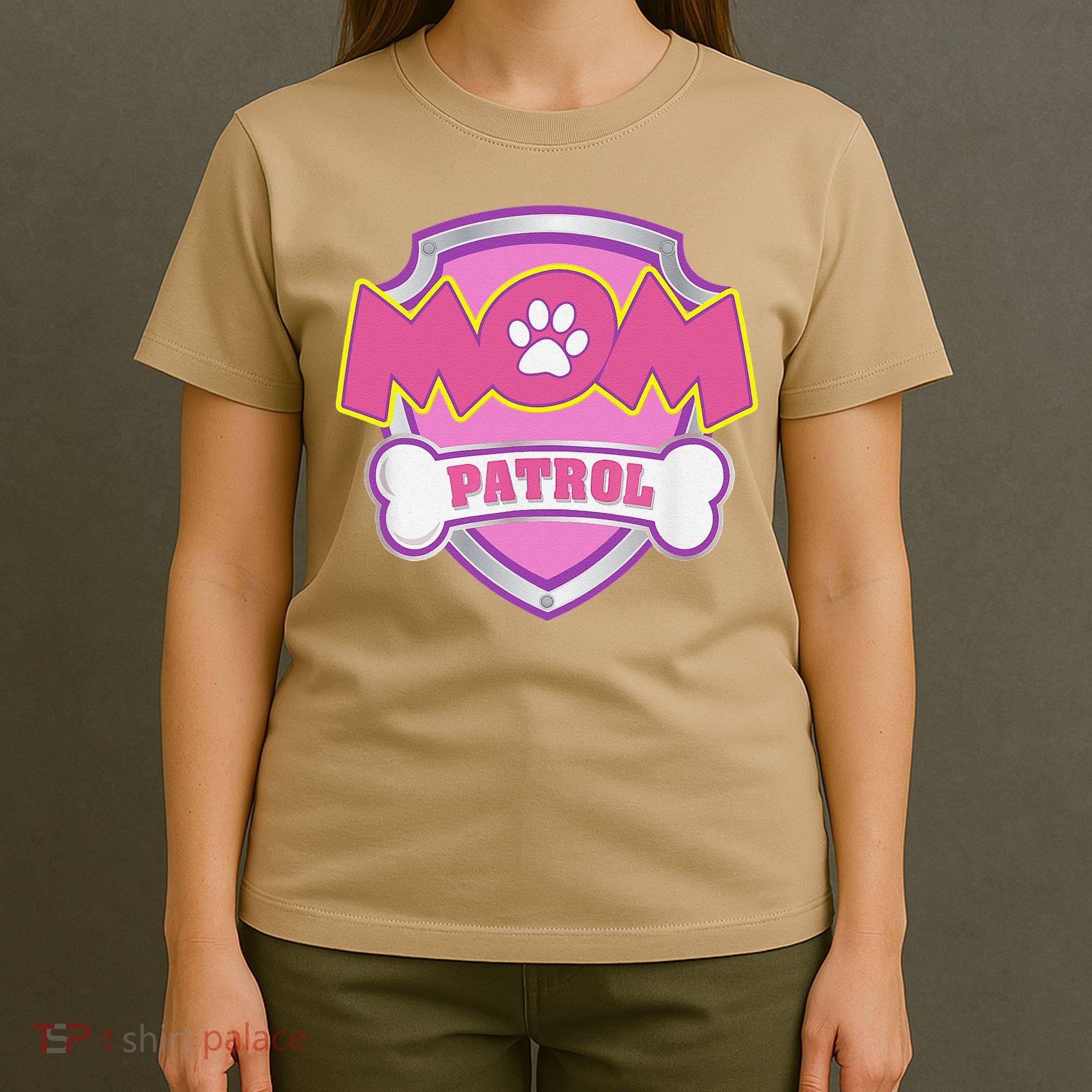 Mom Patrol Dog Mom Dad Funny Gift Birthday Party Cute T-Shirt