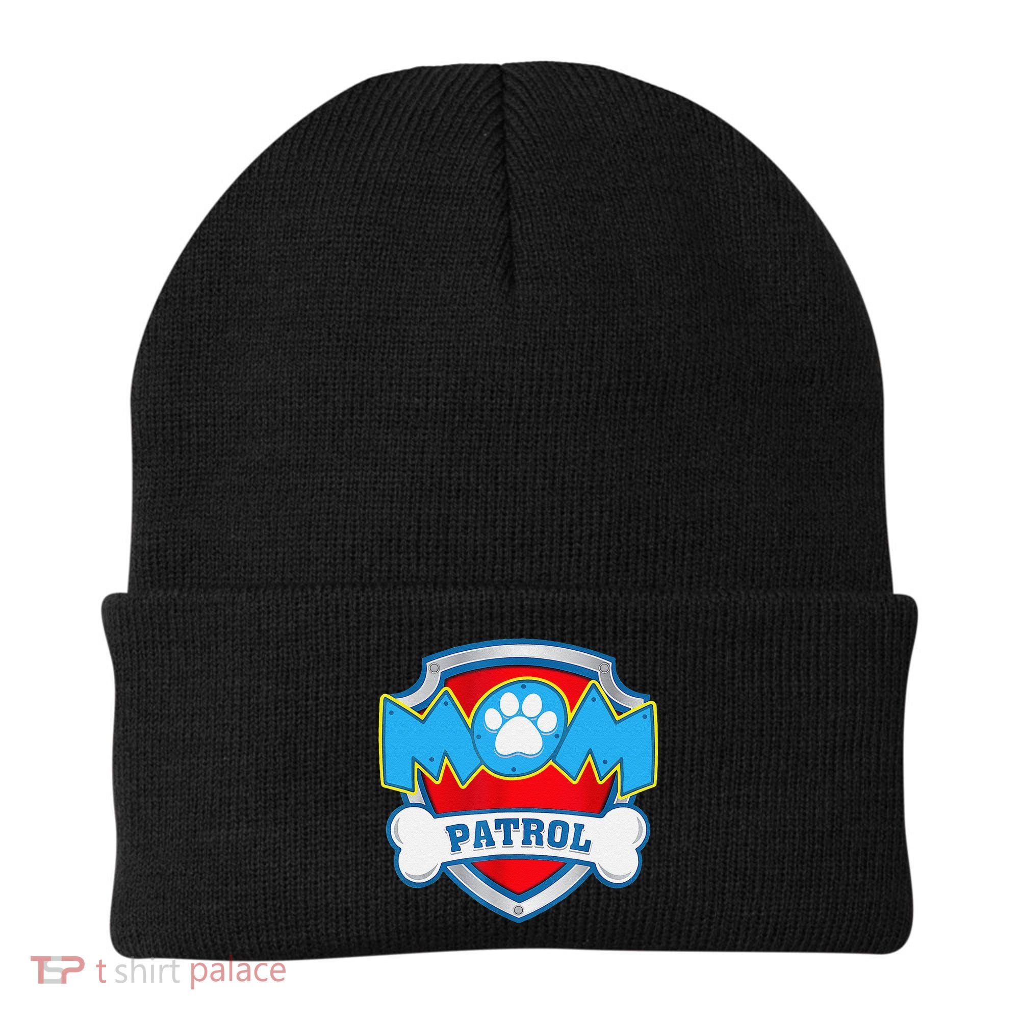 Mom Patrol Dog Mom Dad Funny Gift Birthday Party Beanie