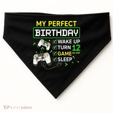 My Perfect Day Video Game 12 Year Old Gift 12th Birthday USA-Made Doggie Bandana