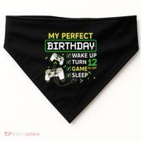 My Perfect Day Video Game 12 Year Old Gift 12th Birthday USA-Made Doggie Bandana thumb 0